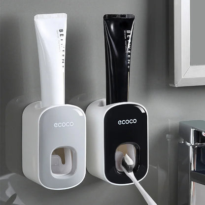 Automatic Toothpaste Dispenser with Toothbrush Holder