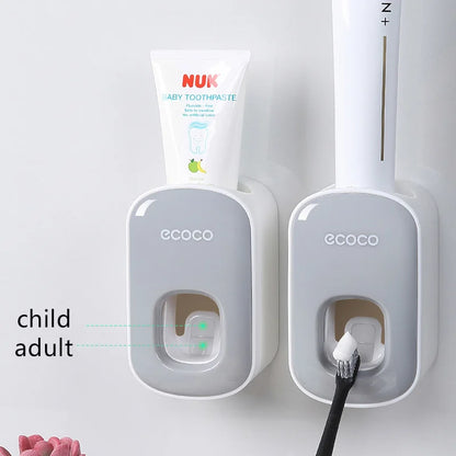 Automatic Toothpaste Dispenser with Toothbrush Holder