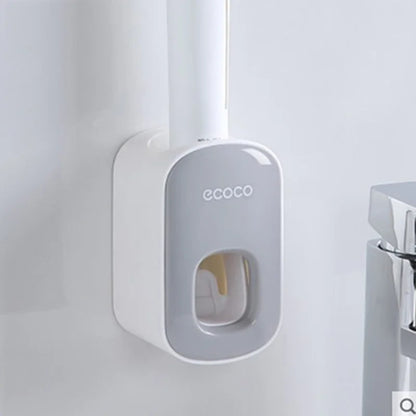 Automatic Toothpaste Dispenser with Toothbrush Holder