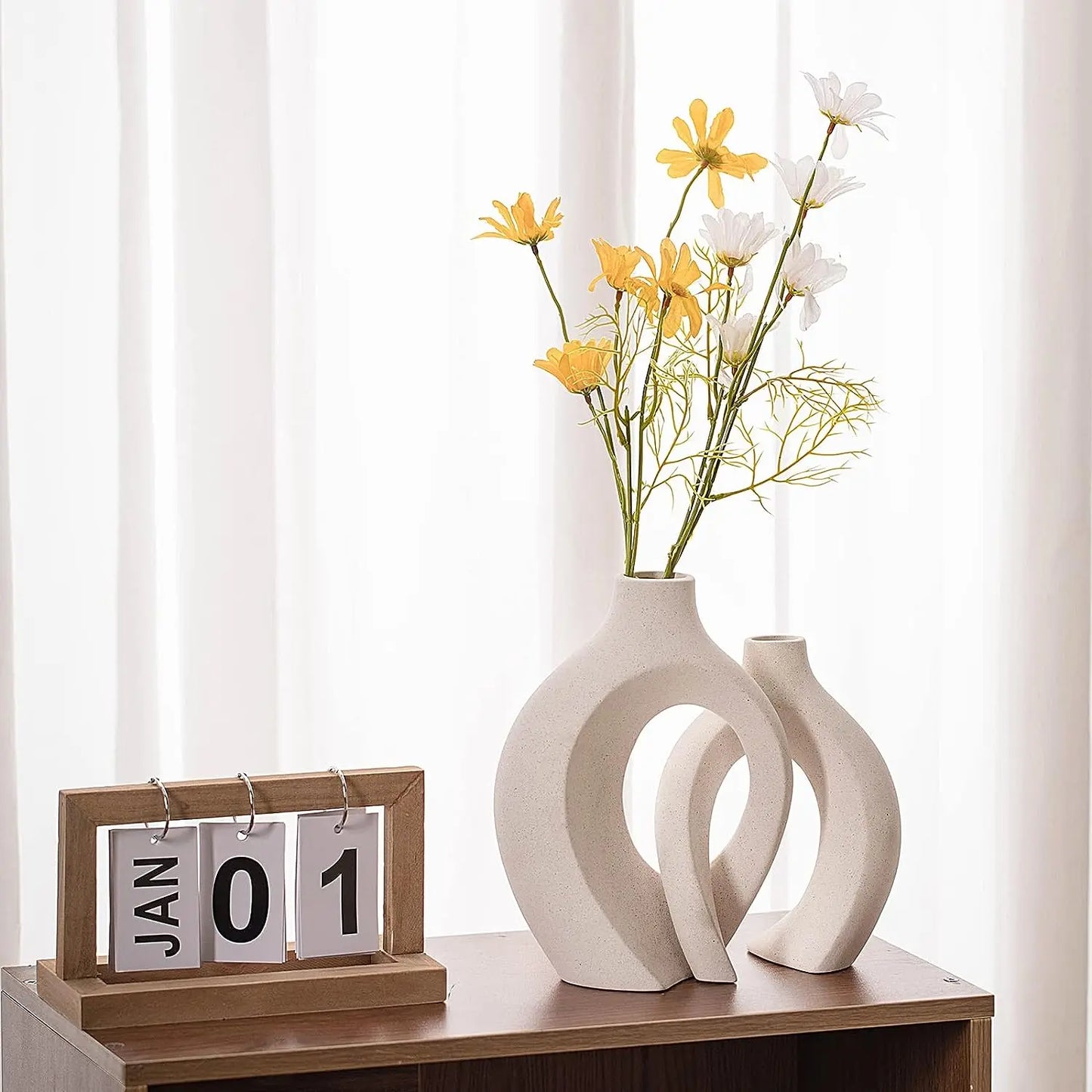 White Ceramic Vase Set