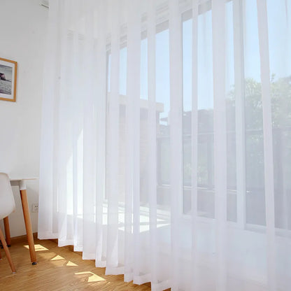 White Sheer Tulle Curtains