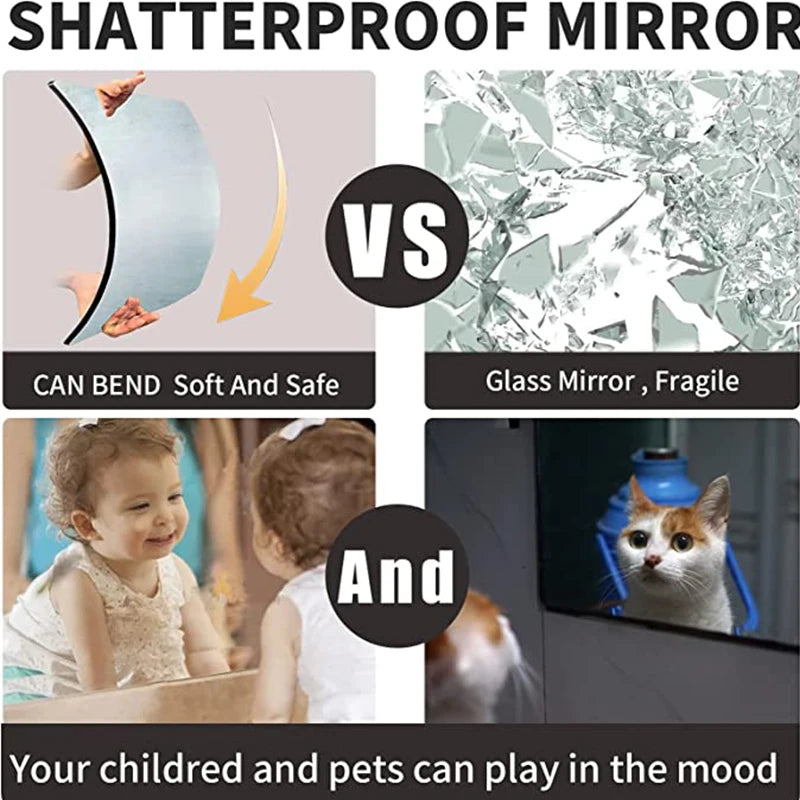 Self-adhesive 3D Mirror Sticker Set