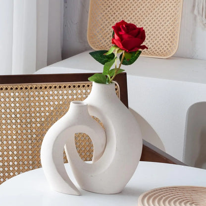 White Ceramic Vase Set