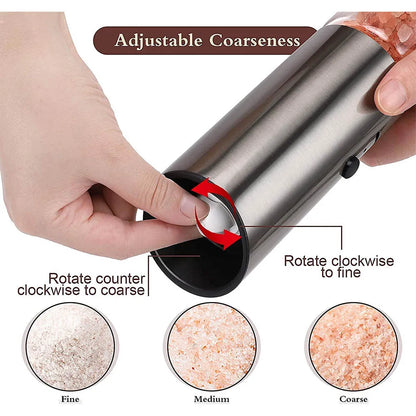 USB Rechargeable Electric Salt & Pepper Grinder Set